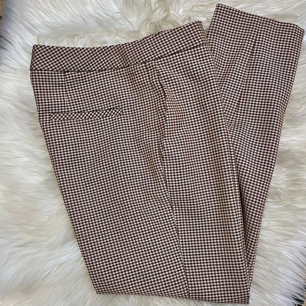 Chloé Brown Houndstooth Slim Trousers